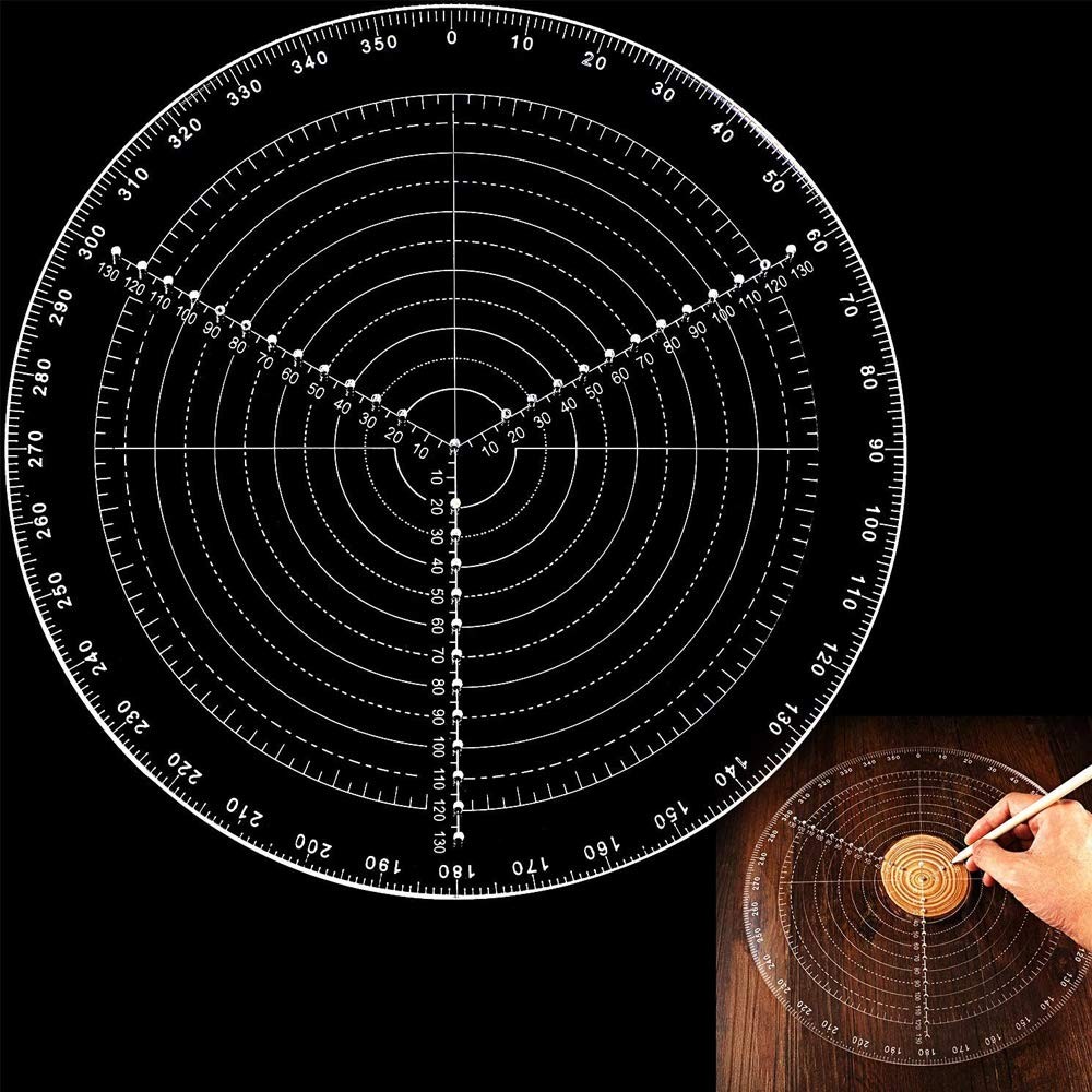 VISLONE Round Center Finder Compass Clear Acrylic Lathe Centering Tool...