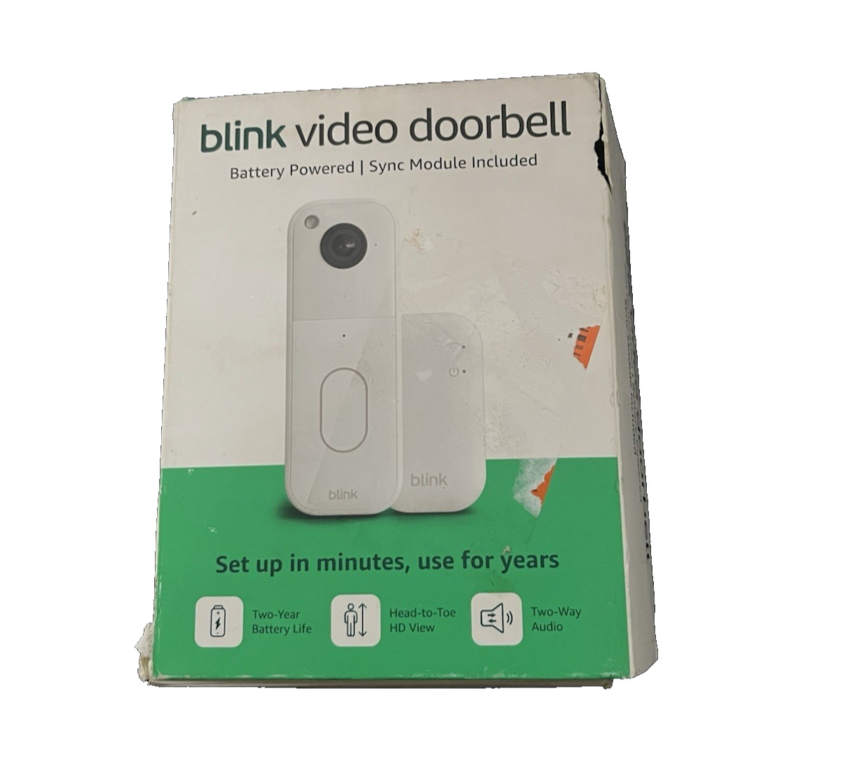 Blink Video Doorbell (2nd Gen) + Sync Module – White | Tested | Fully Working