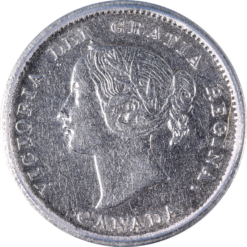 Canada 1900 Five (5) Cents ICG EF40 Details KM#2 - Wide Dt, Round "0", Scratc...