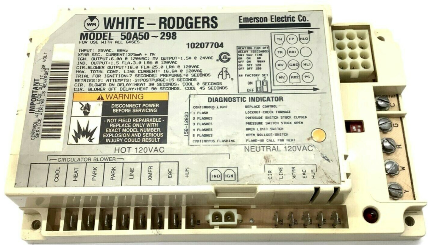 50A50-298 GUARANTEED WORKING TESTED OEM Furnace Ignition Control Module 10207704