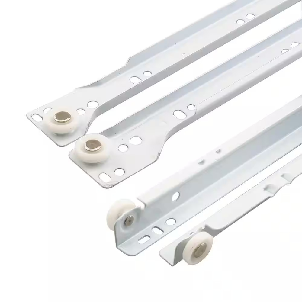 19-3/4 In. White Steel Drawer Track Guide Slide Kit (1-Set)