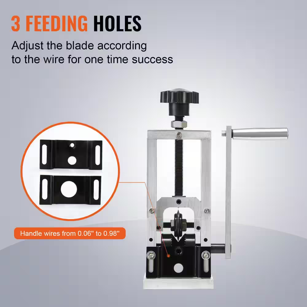 Wire Stripping Machine, Wire Stripper with Hand Crank or Drill Powered, 0.06 In.