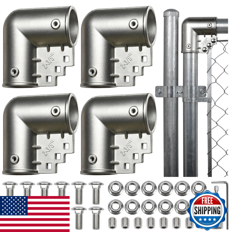 Prinfort 304 Stainless Steel 2-3/8 Chain Link Fence Gate Corners Brackets 90