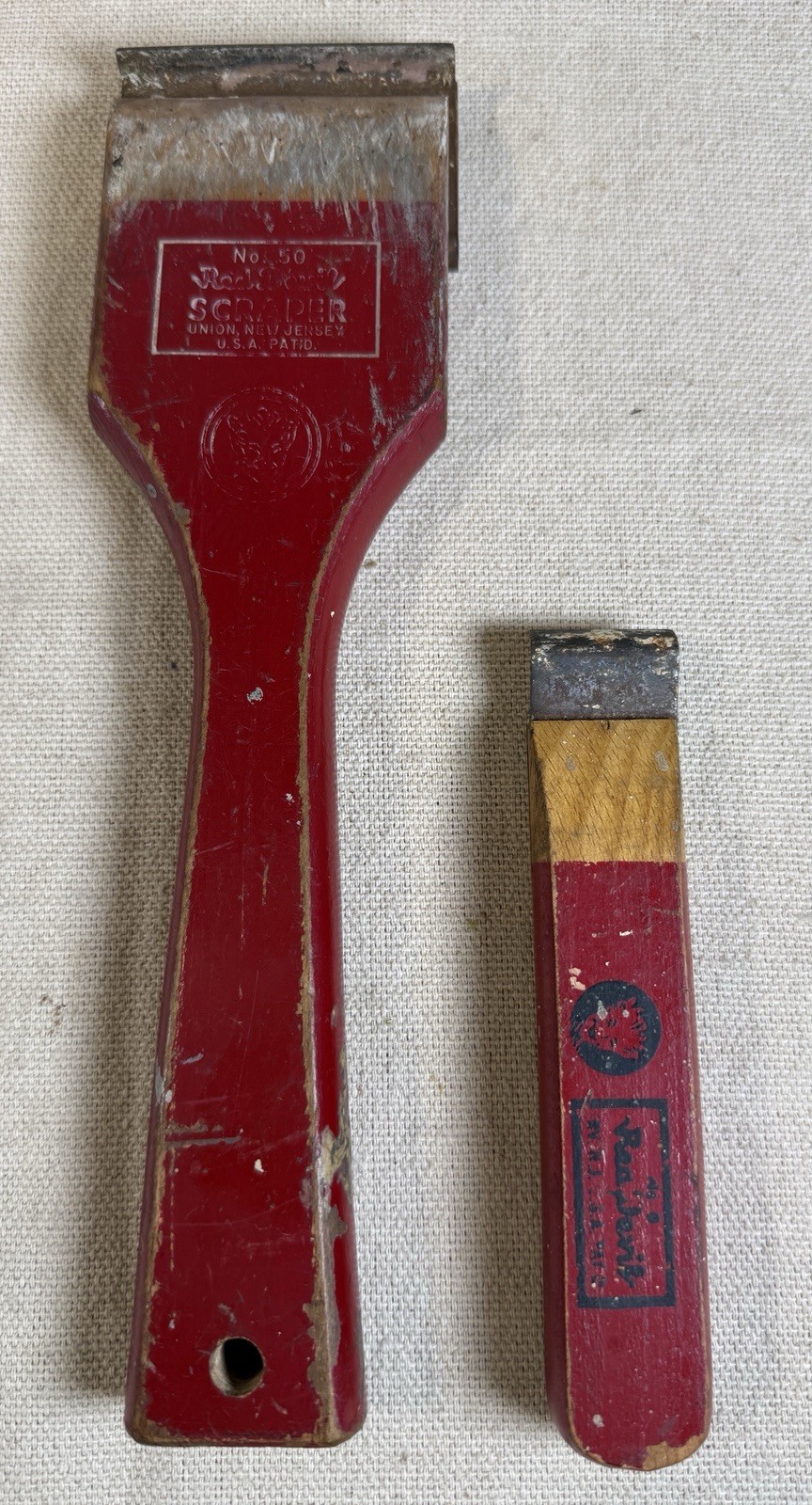 Vintage Red Devil Paint Scrapers (x2)! Model #0 & #50