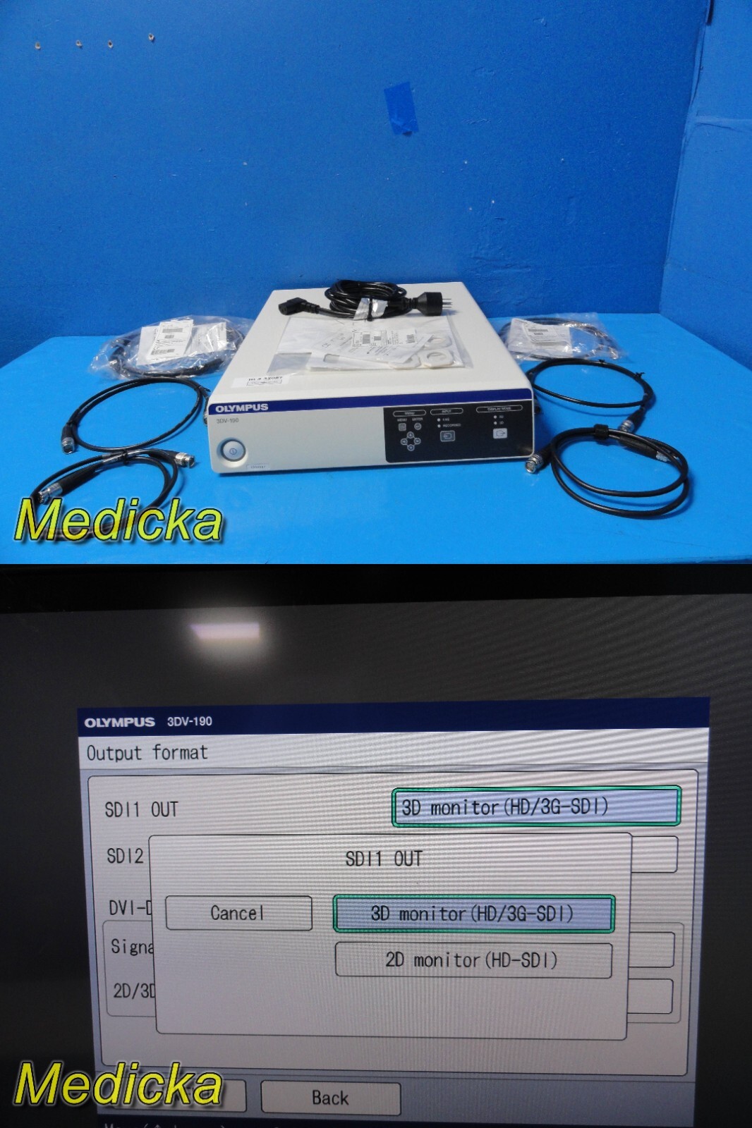 Olympus 3DV-190 3D Visualization System Console W/ Cables ~ 32067