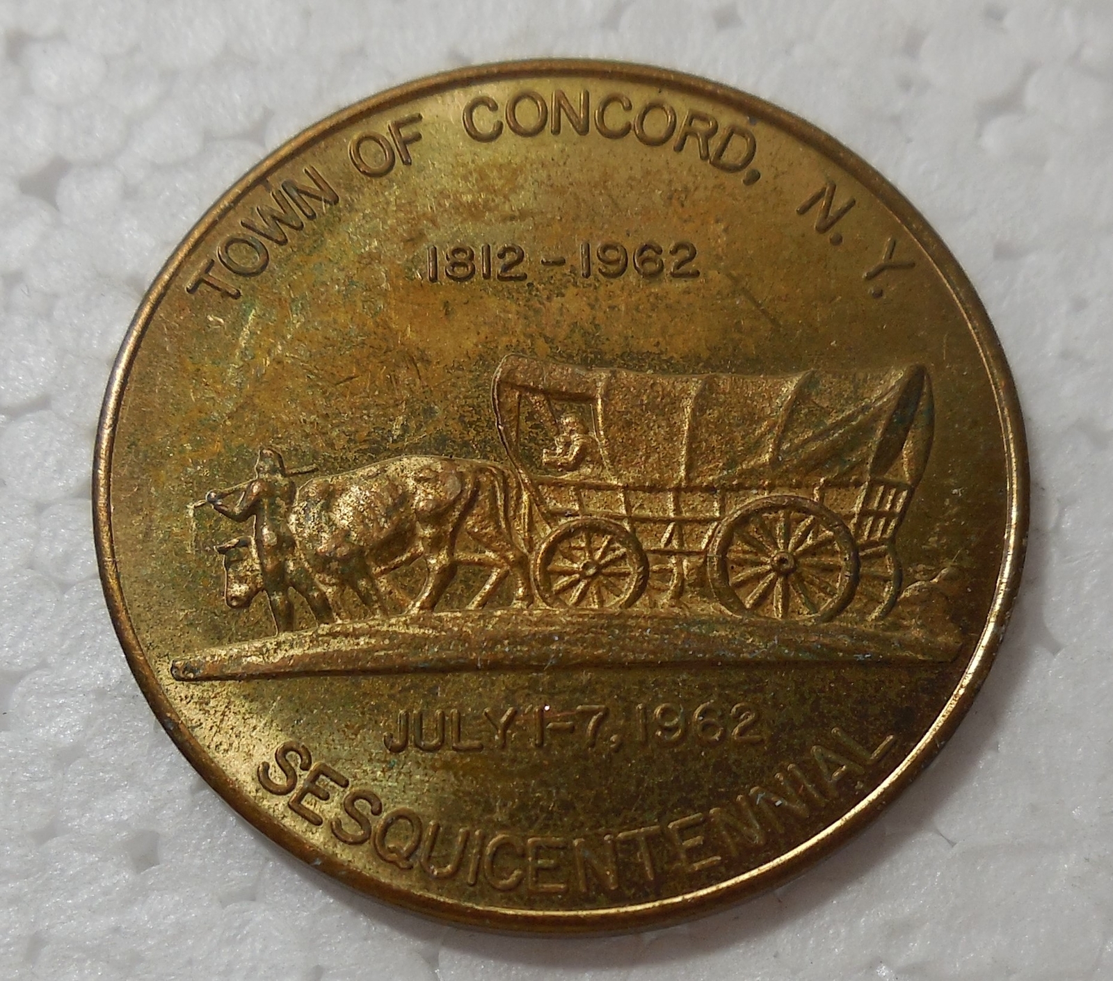 CONCORD NEW YORK 1812-1962 SESQUICENTENNIAL GOOD FOR 50¢ IN TRADE TOKEN