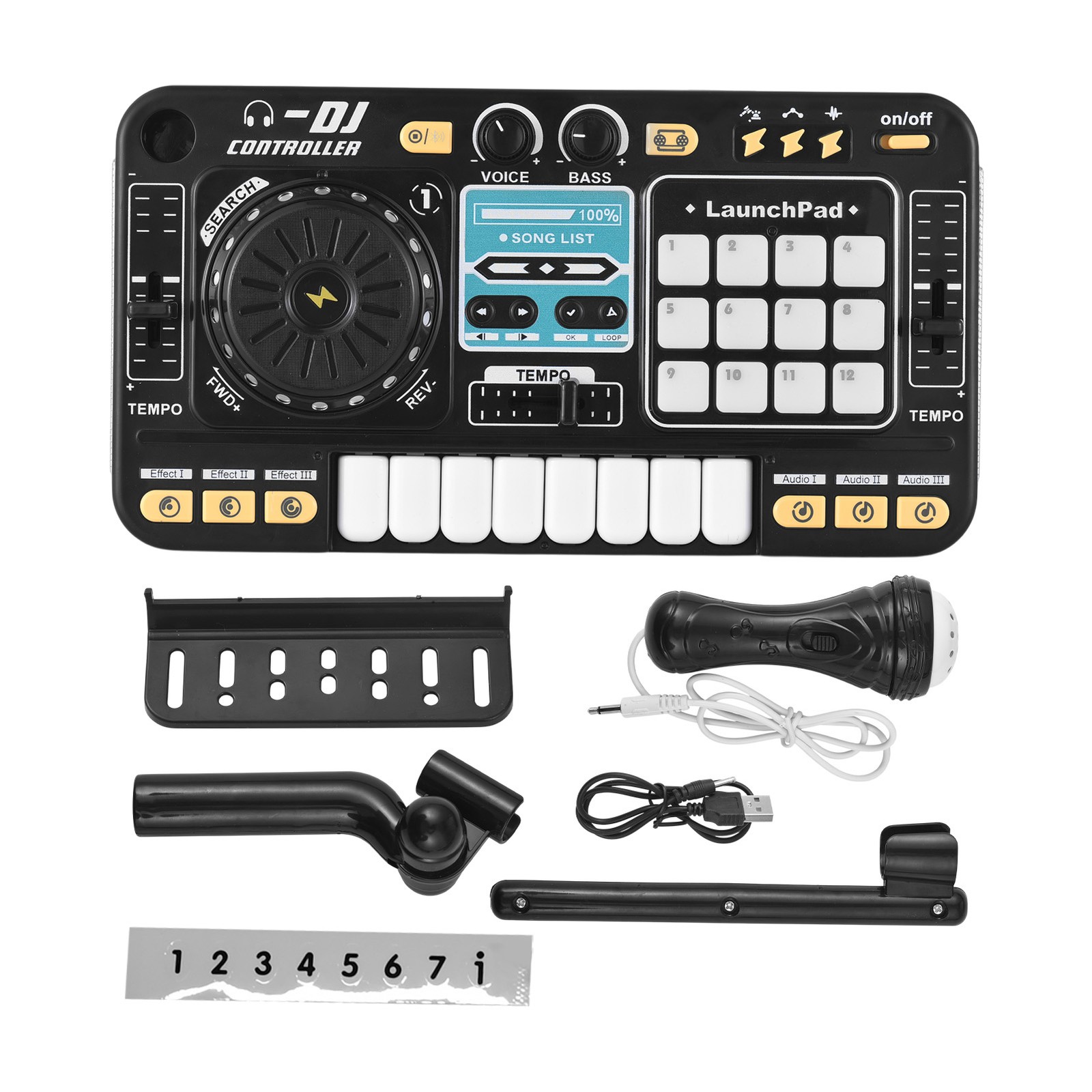 Musical DJ Set For Kids Turntable Multi Functional DJ Controller With Mic JQHY