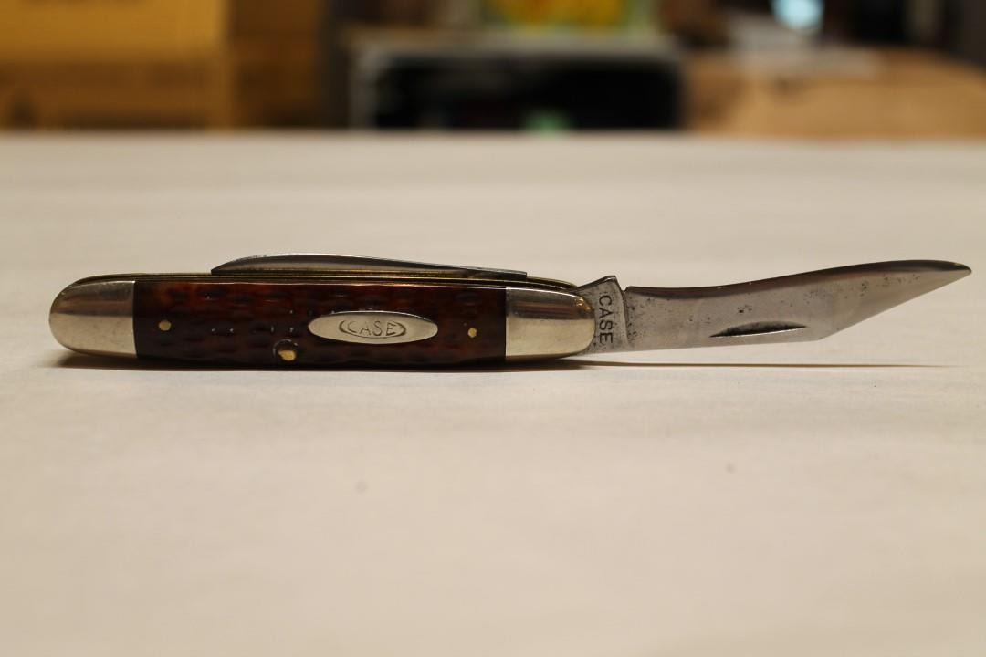 Case XX 62055 Two Blade Little Cigar Pocket Knife Red Bone Handle #80 ~