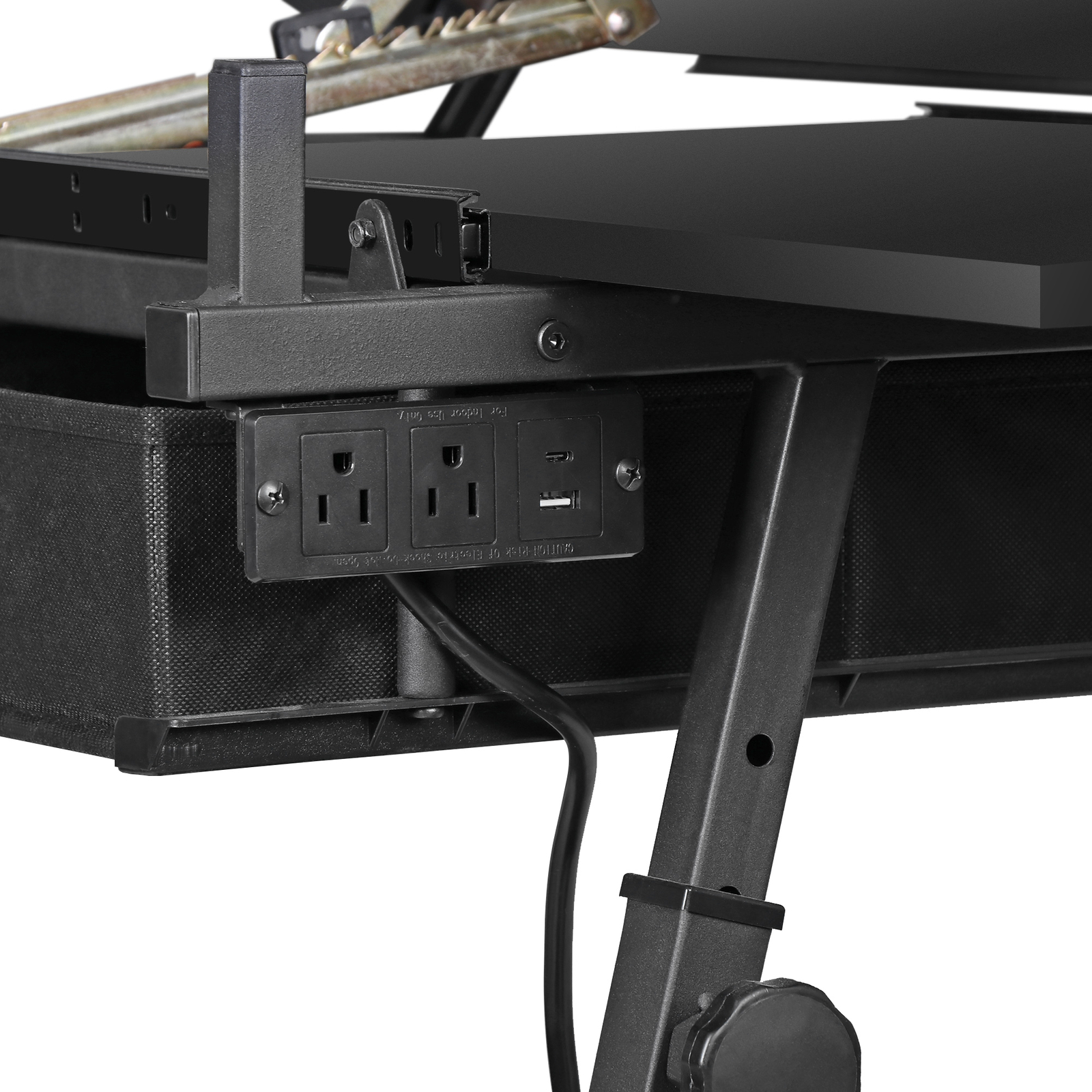 Adjustable Drafting Drawing Table Tabletop Tiltable w/ Stool & Outlet Black
