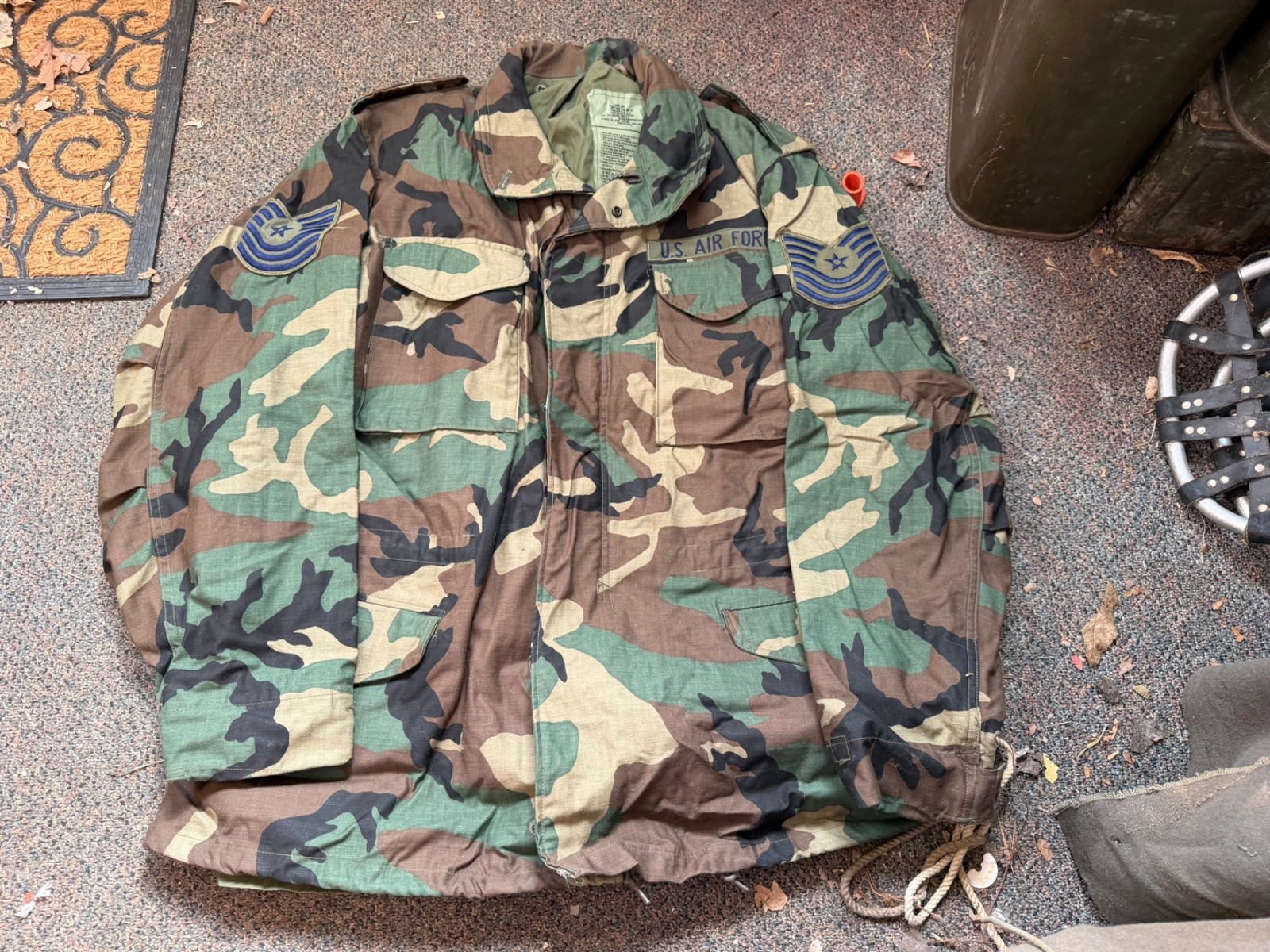 ORIGINAL DESERT STORM US ARMY WOODLAND CAMO COLD WEATHER JACKET-LARGE LONG,1989