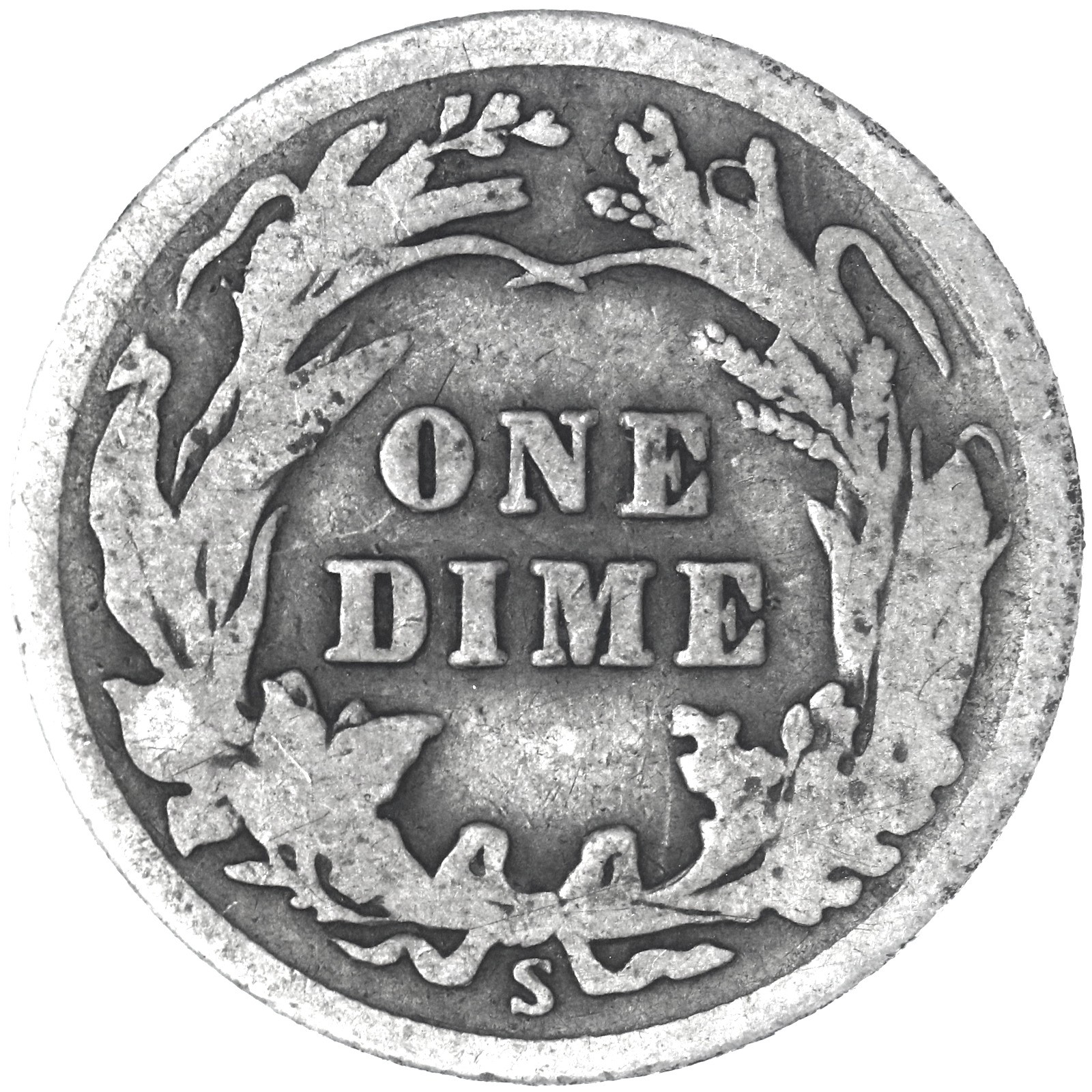 1916 S Barber Dime 90% Silver Good GD