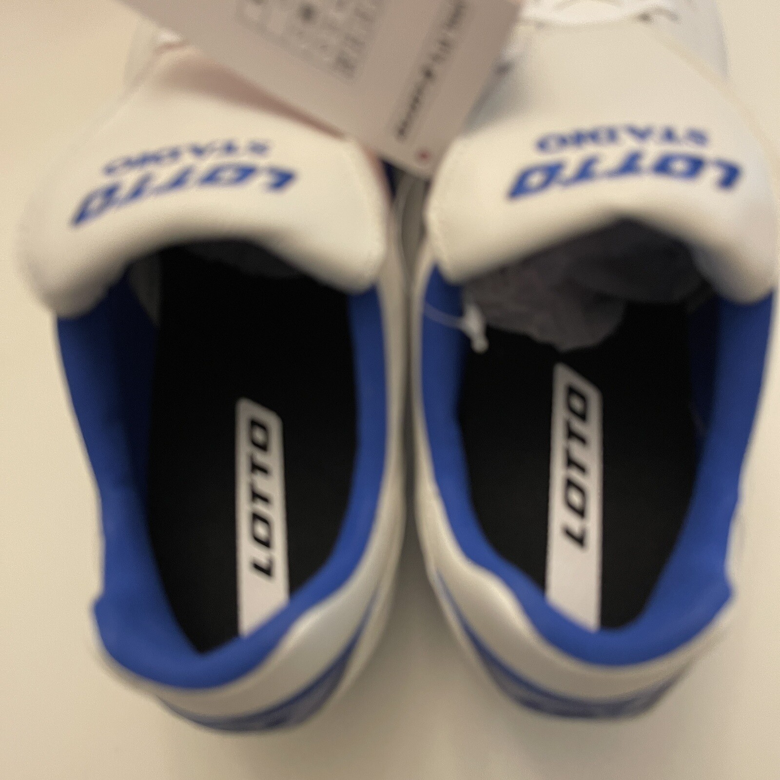 Lotto Stadio 200 III FG - Soccer Football Cleats - White Blue - US 13 EUR 47 NEW