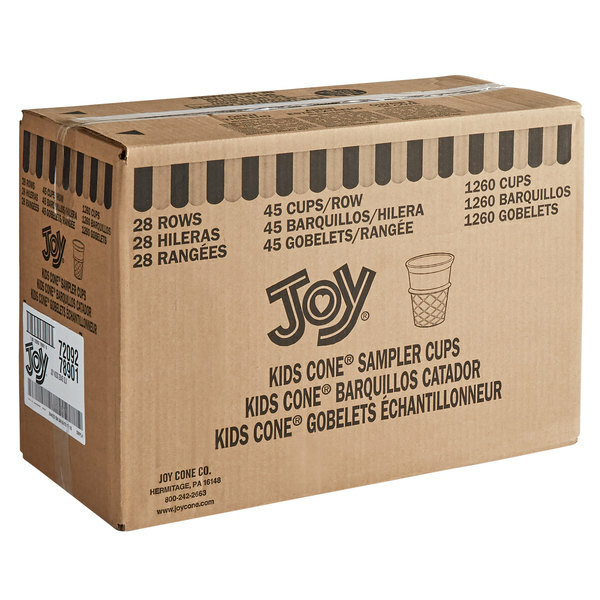 (1260/Case) Joy Kids Extra Small Flat Bottom Cake Mini Ice Cream Cone Holder