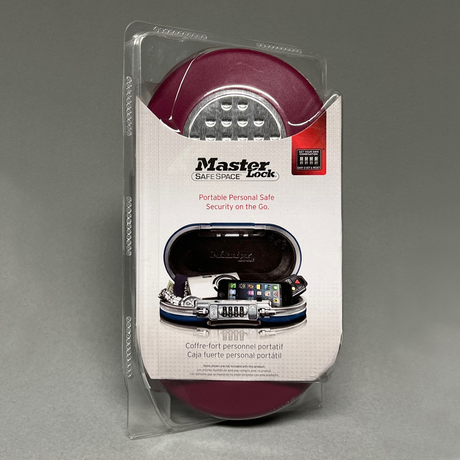 Master Lock SAFE SPACE Portable Personal Security SEALED Burgandy 5900D CLAM