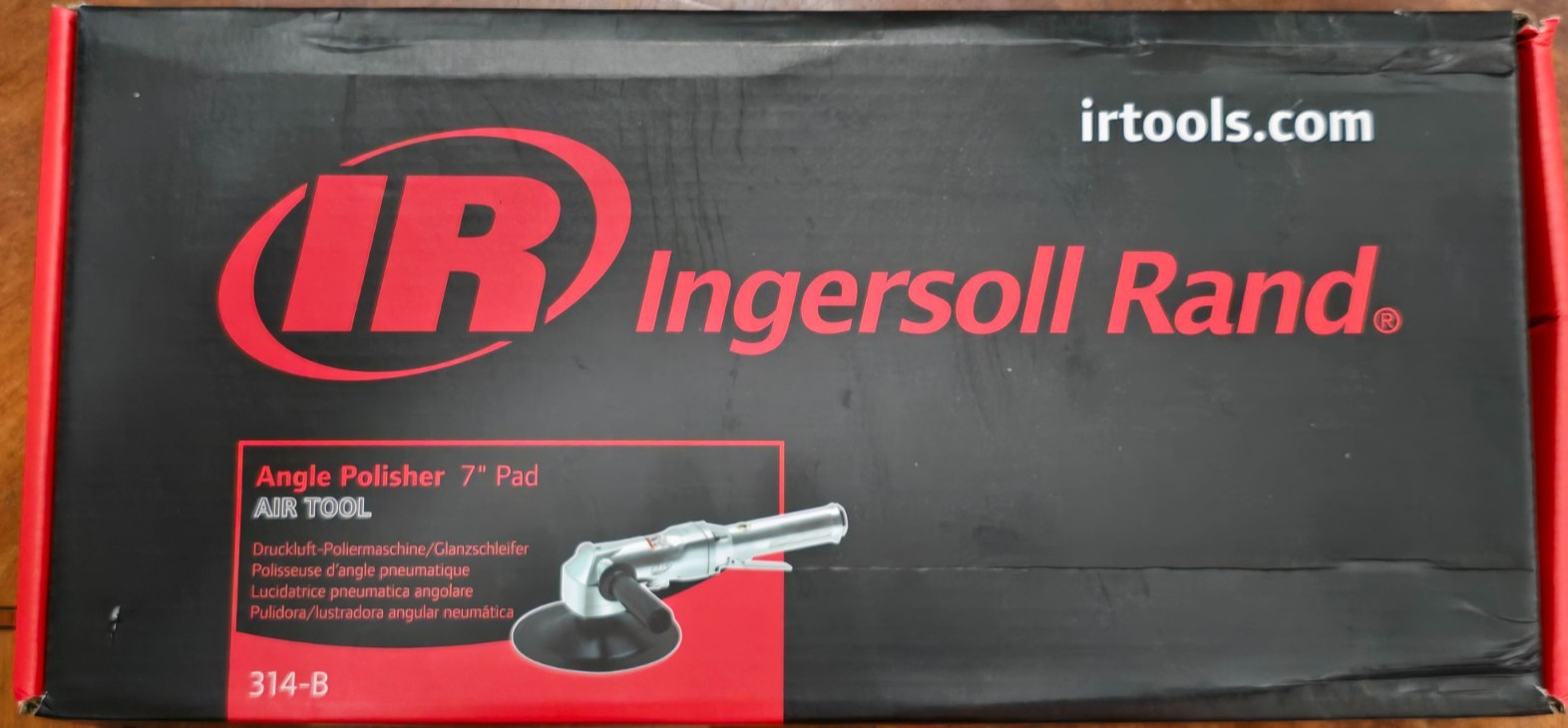 Ingersoll Rand - 314-B - 0.5 HP 3000 RPM 7" Pad Air Angle Polisher & Buffer New