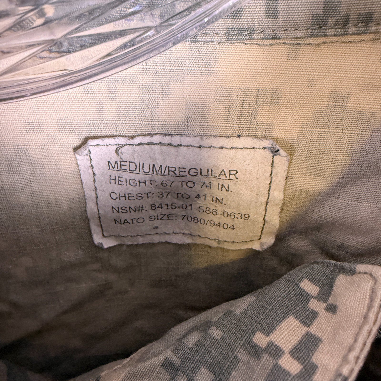 Army Combat Uniform ACU Coat Mens Medium Regular Digital Camo Insect Guard