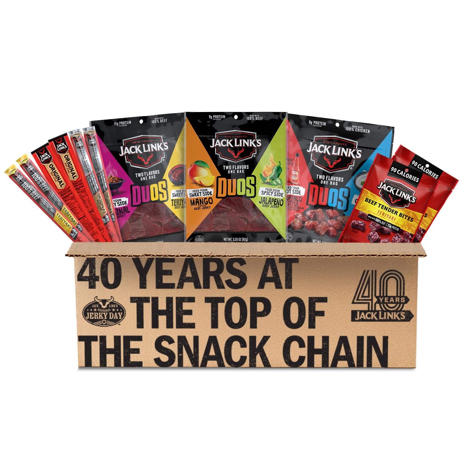 Jack Link’s DUOs Gift – Includes Beef Jerky, Chicken & Tender Bites, & Sticks...