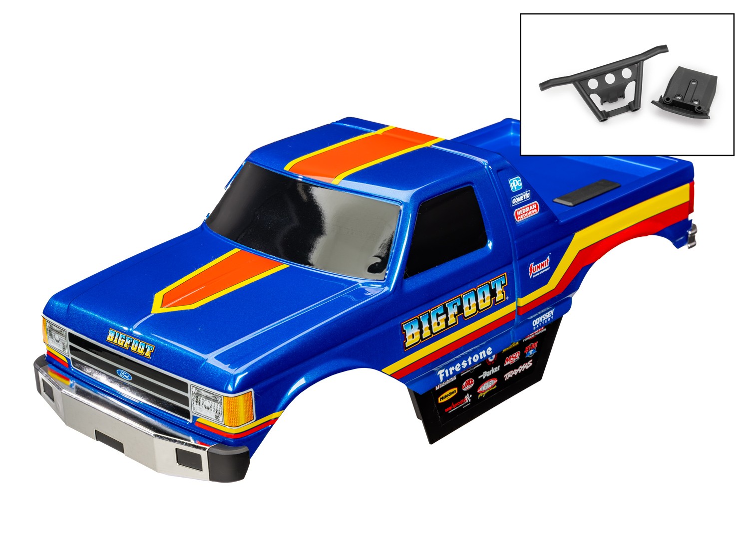 Traxxas 1/10 Bigfoot 4x4 BL-2s * Complete Clipless Body, Blue * 9020-BLUE