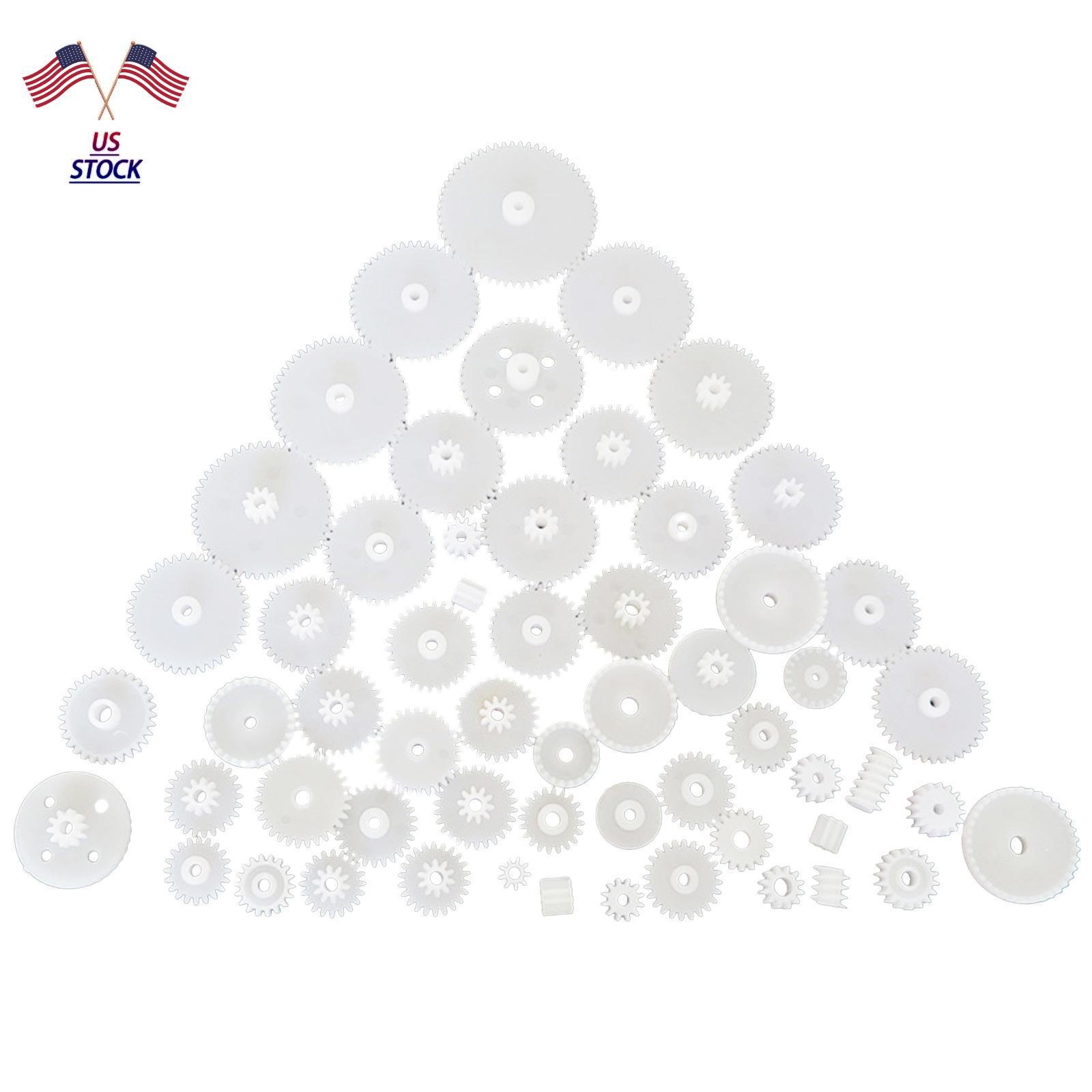 58 Sizes Plastic Gears Toy Motor Crown Gear Set for DIY RC Car Robot Part