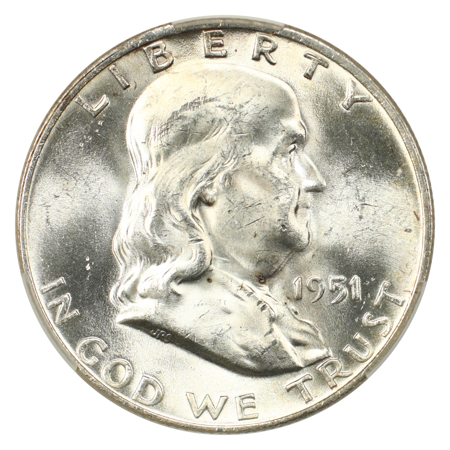 1951-D 50C CACG MS62FBL - Franklin Half Dollar