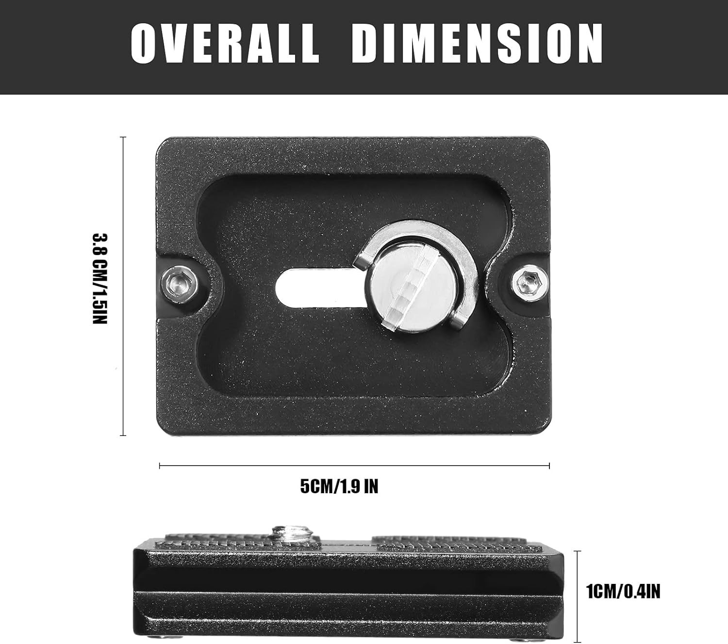 2-Pack Aluminum Quick Release Plates for DSLR Tripods - 1/4''-20 Compatibility