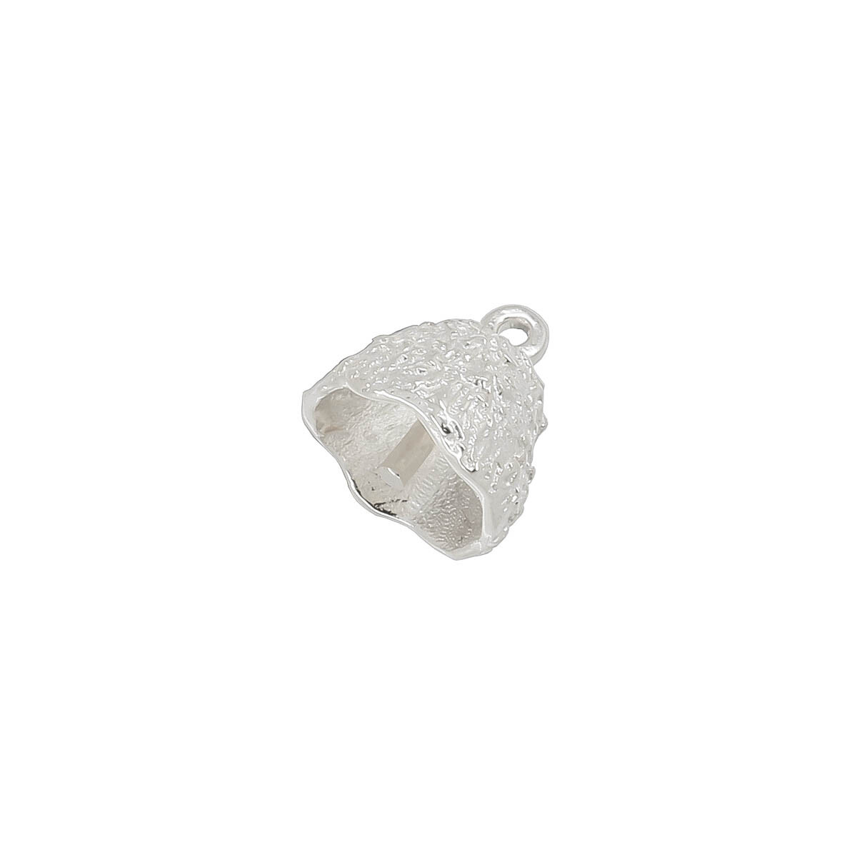 Sterling Silver Hammered Pearl / Bead Cup Pendant Charm Connector Bail #51519