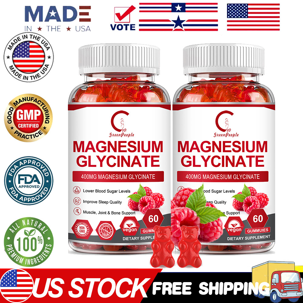Natural Magnesium Glycinate Gummies Bone,Heart Nervous System Health Supplement