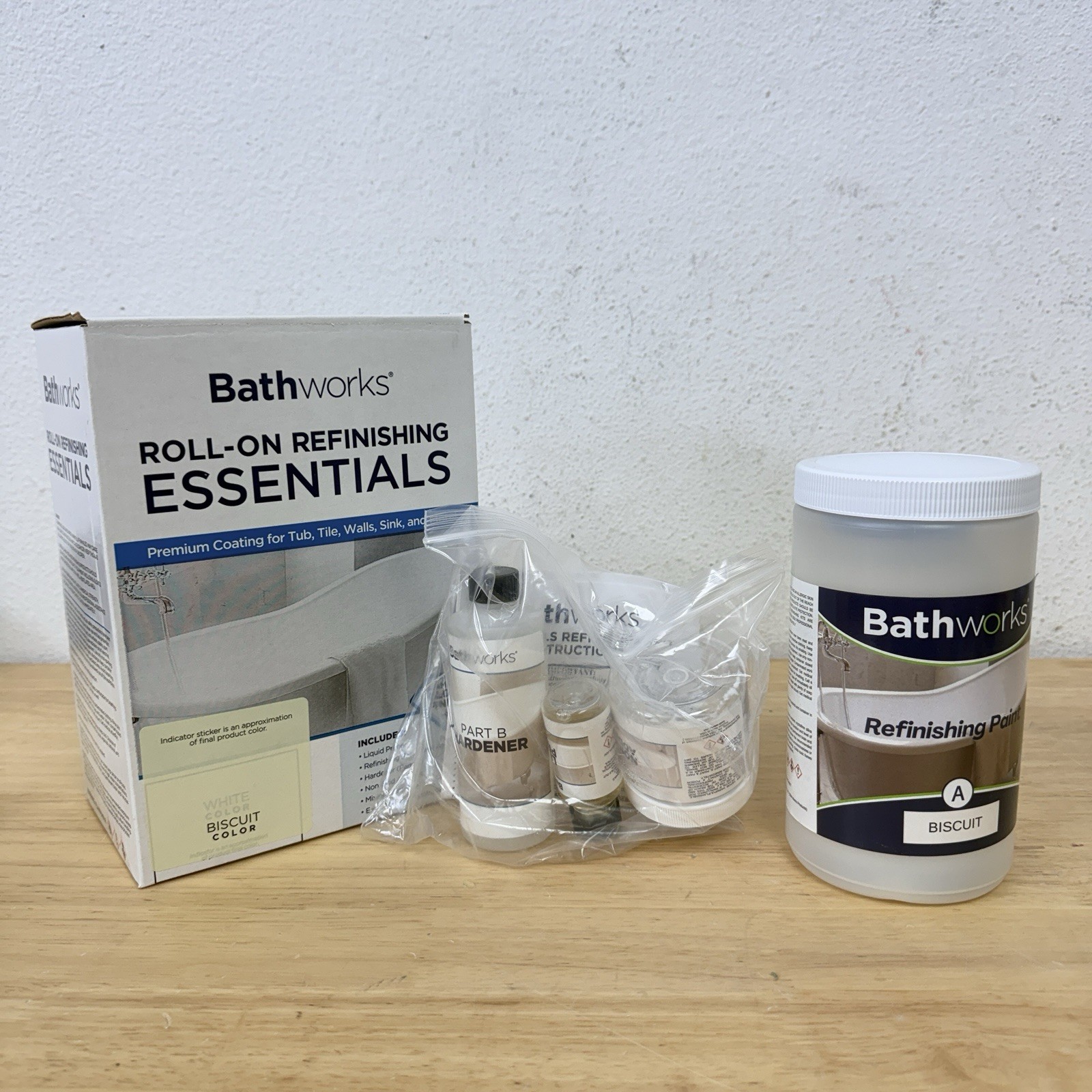 Bathworks Roll-On Refinishing Kit Diamond Gloss Finish Biscuit color
