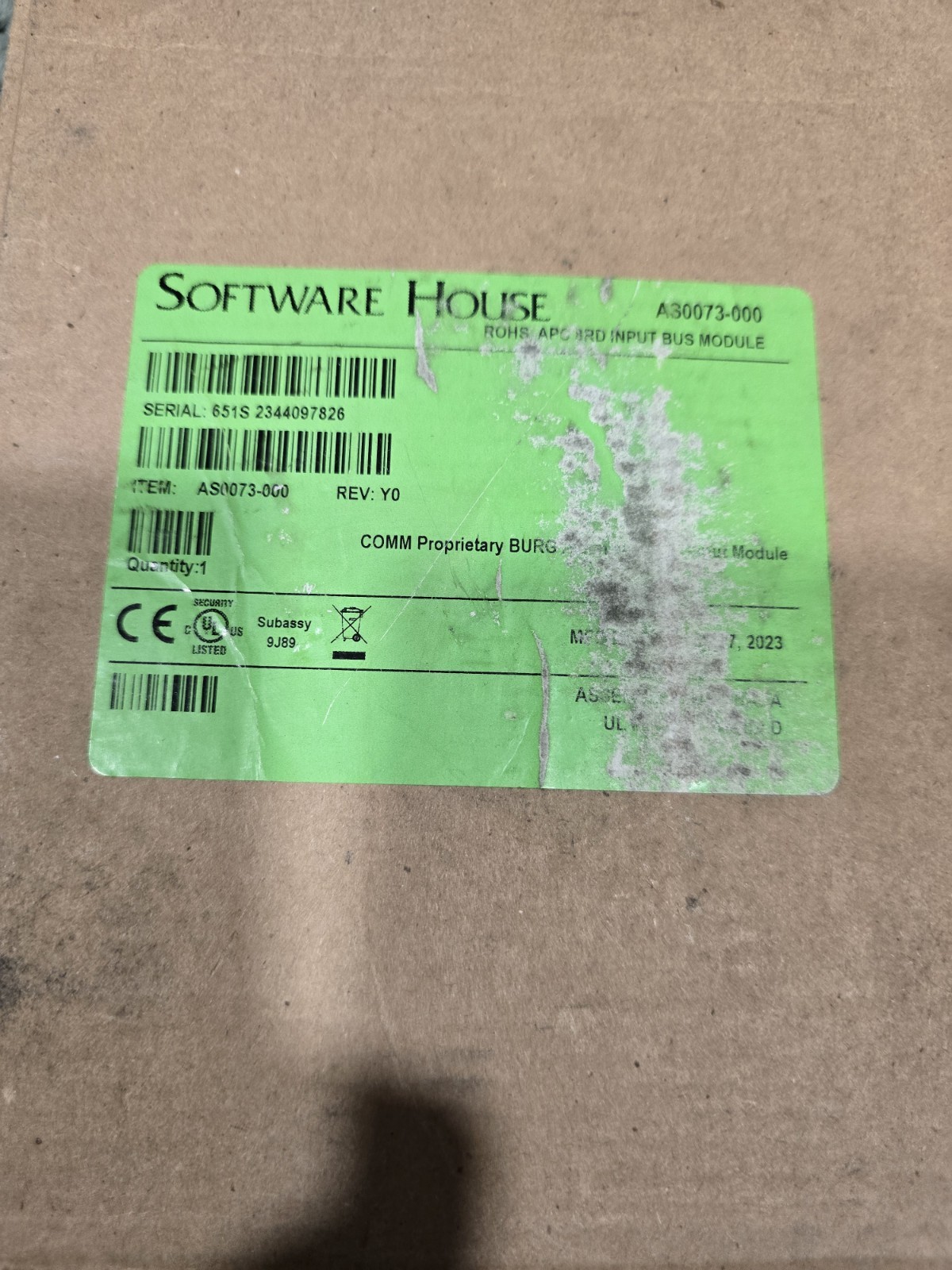 Software House AS0073-000 MO 8RD Input Bus Module New In Box