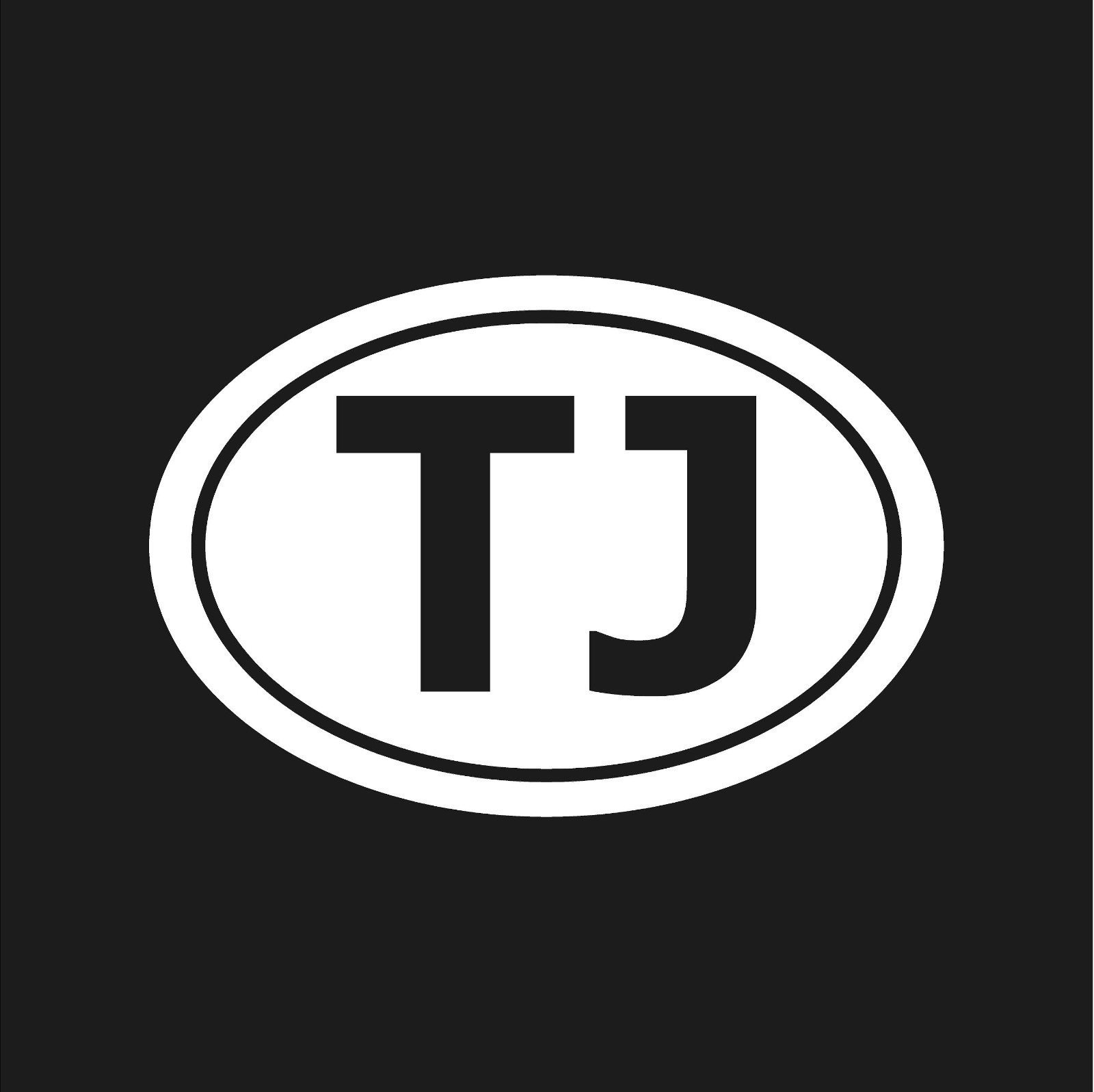 TJ Tajikistan country initials Vinyl Decal Window Oval TJ Sticker