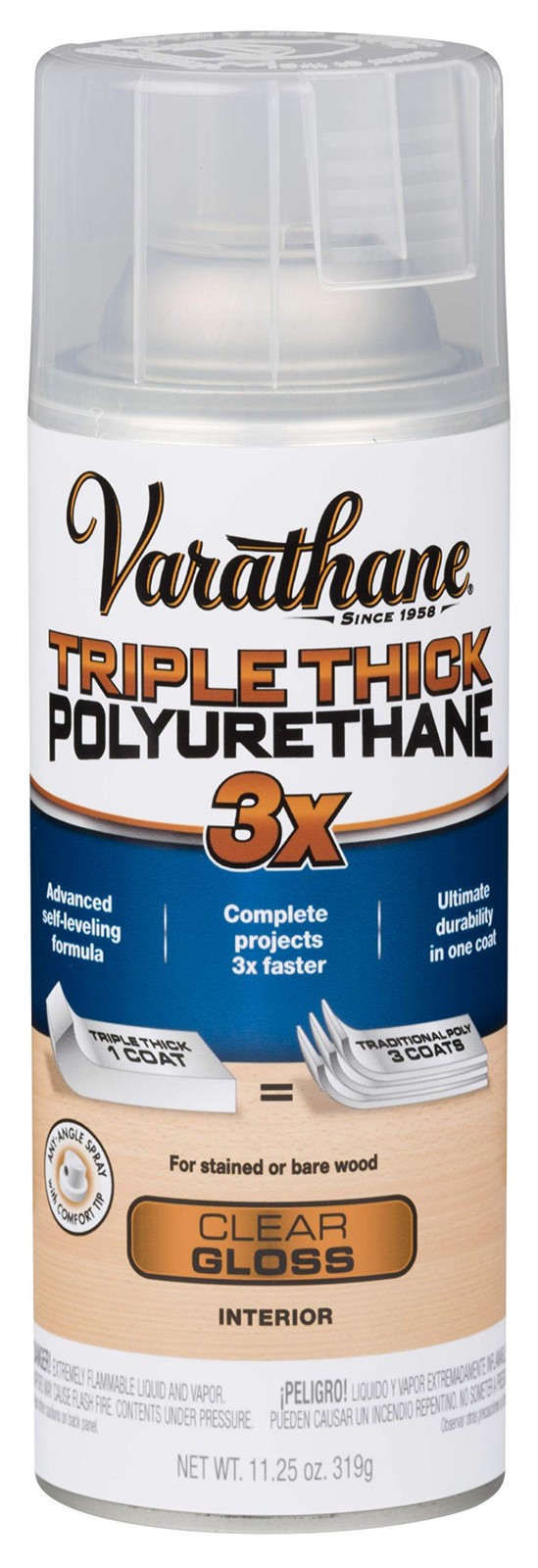 Varathane Triple Thick Polyurethane Gloss Protective Finish 11.25 Oz Spray Can
