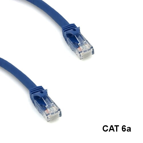 KNTK Blue 2' Cat6a UTP Ethernet Patch Cable 10Gbps 600MHz RJ45 Data Networking