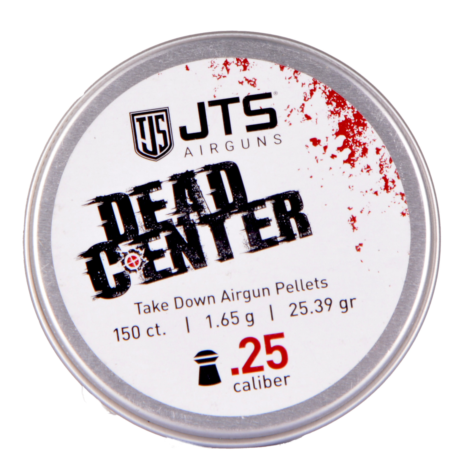 Dead Center .25 Caliber Pellets 150 Tin 25.39 Grain Domed Tip f/Airgun Shooting