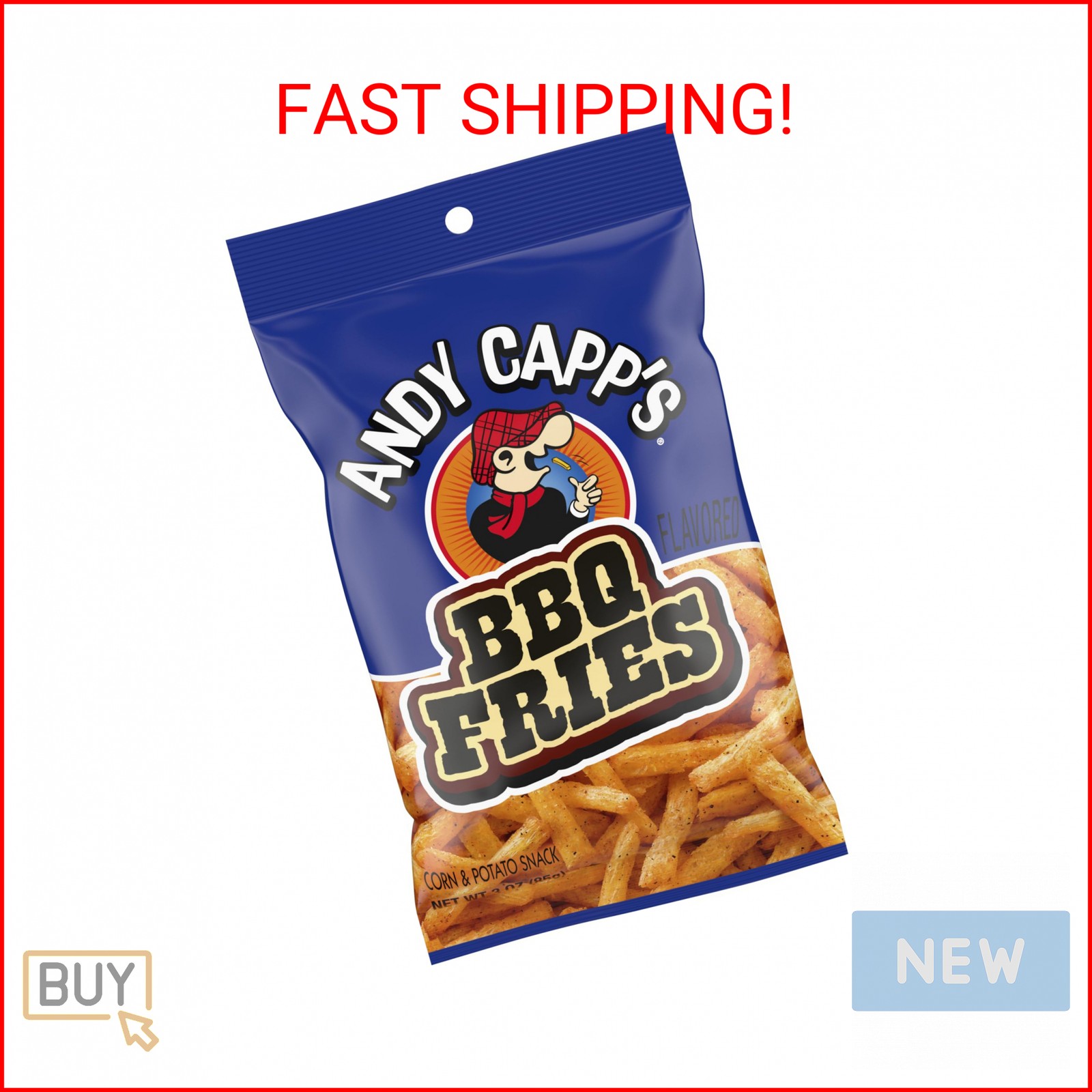 Andy Capp's BBQ Fries Snacks (Pack of 12)