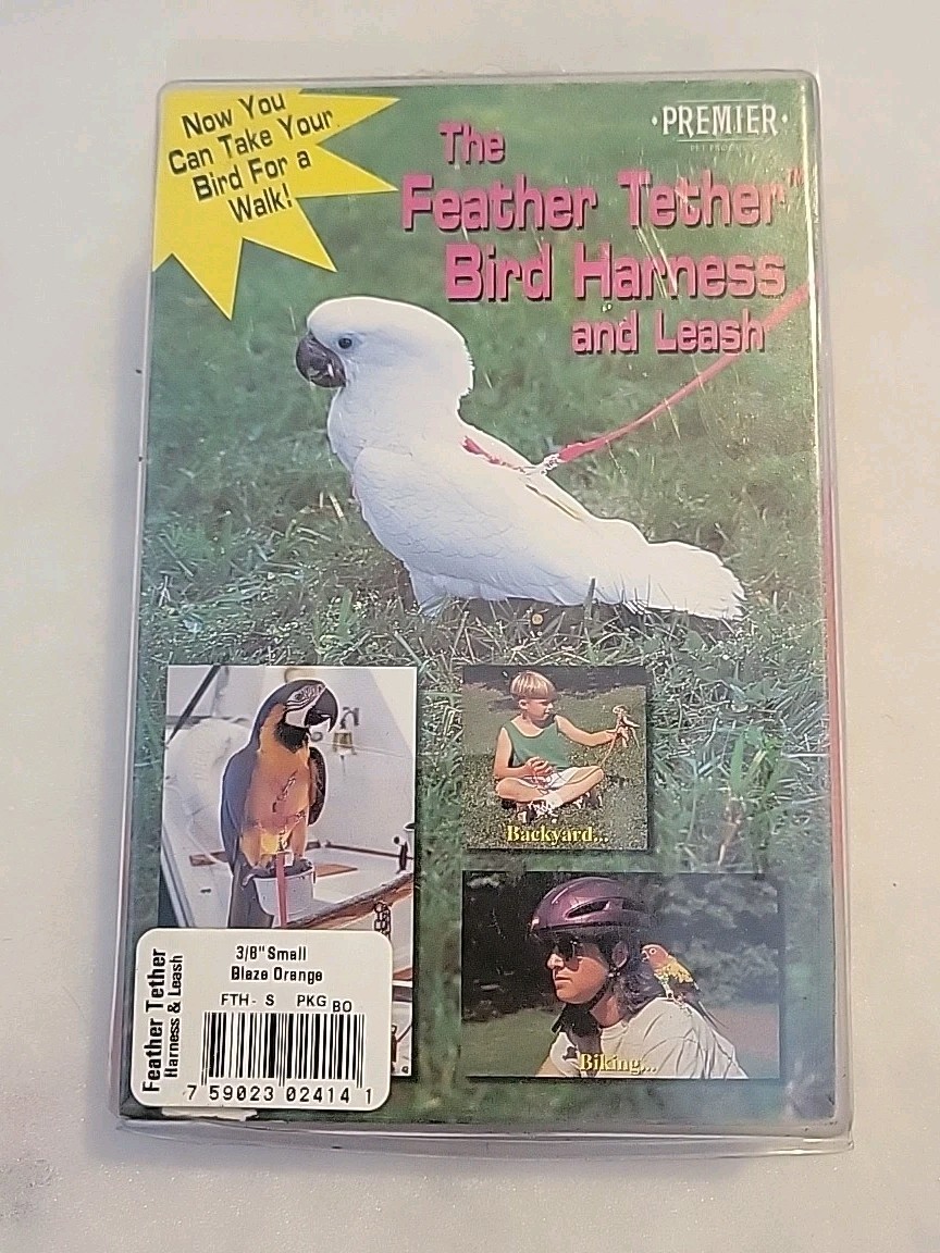 Premier Feather Tether Bird Harness & Leash Small Blaze Orange