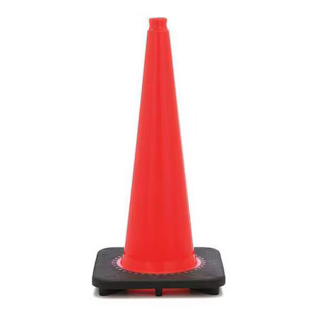 Zoro Select Rs70032s Traffic Cone, Pvc, Non-Reflective, 28 In Height, 7 Lb,,