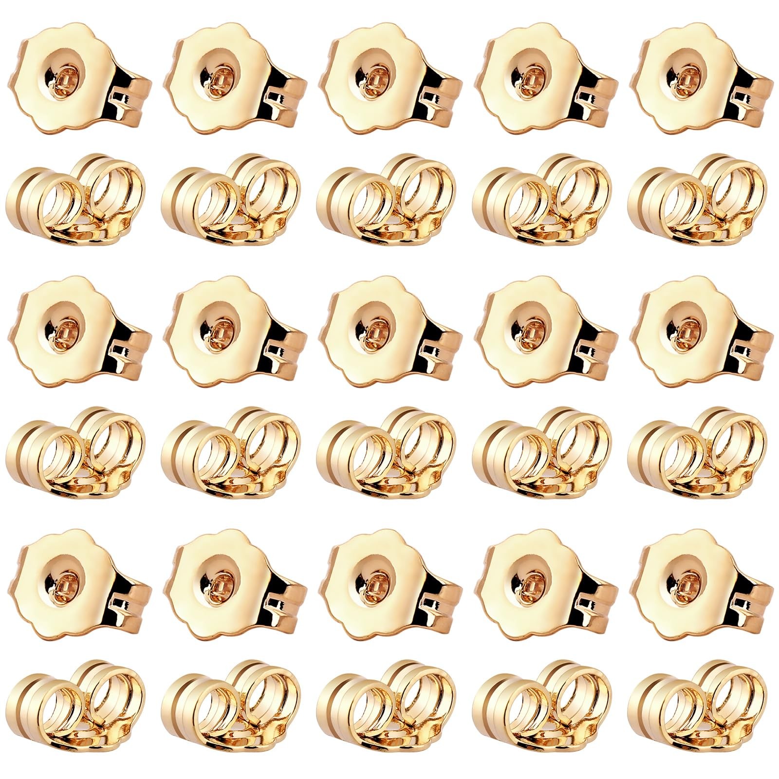 SANNIX 30Pcs/15 Pairs Earring Backs for Studs Locking, 14K Gold Earring Back ...