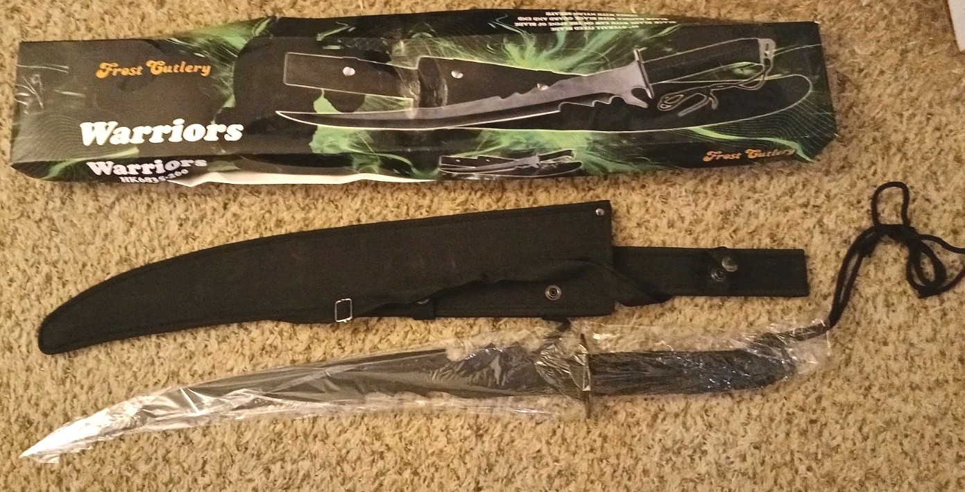 Frost Cutlery Warriors 26" Fixed Blade w/Saw Knife Hunting Camping Survival NIB