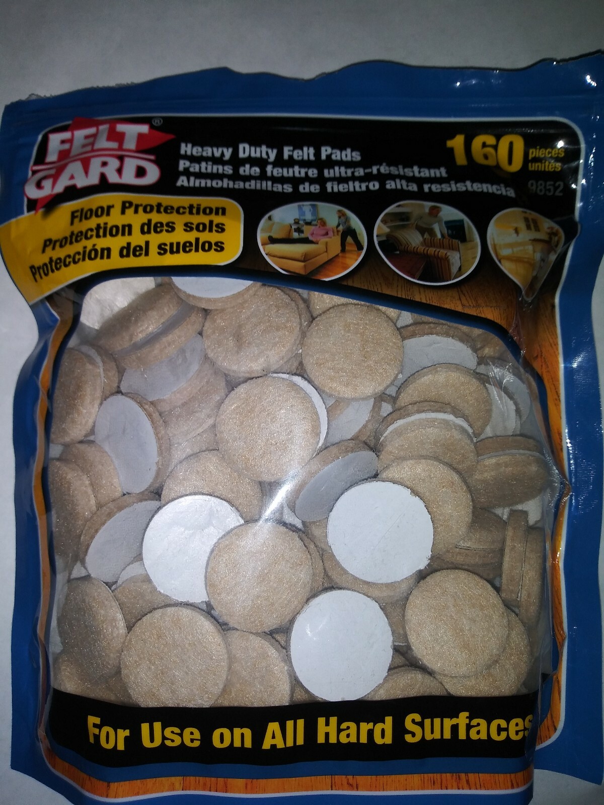 Self adhesive felt pads 160 pcs by Shepherd 1 inch Round.