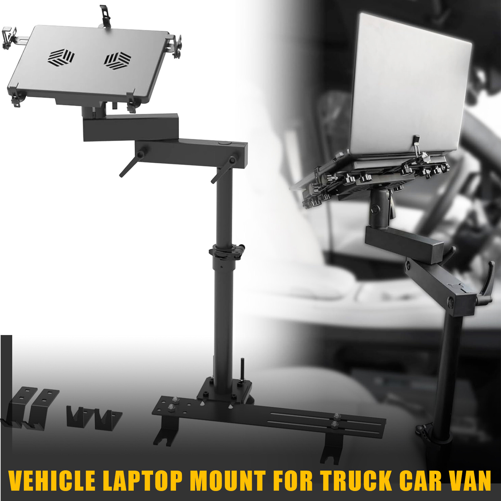 Truck Laptop Mount Holder for Cars, Vans, Vehicles, Adjustable Computer Stand