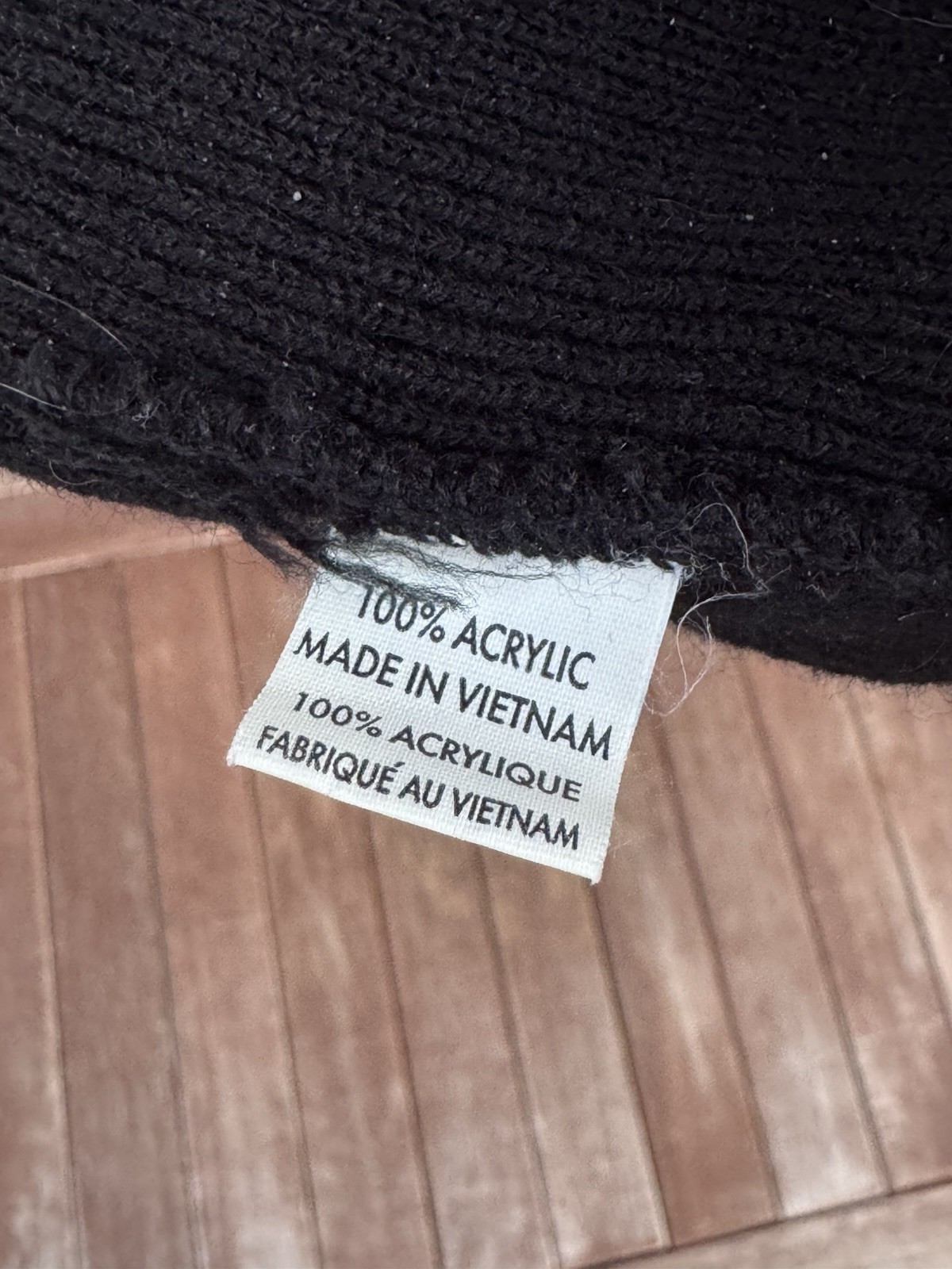 Black Acrylic Knit Beanie Hat Embroidered 'F*** FUR' Unisex Winter Casual