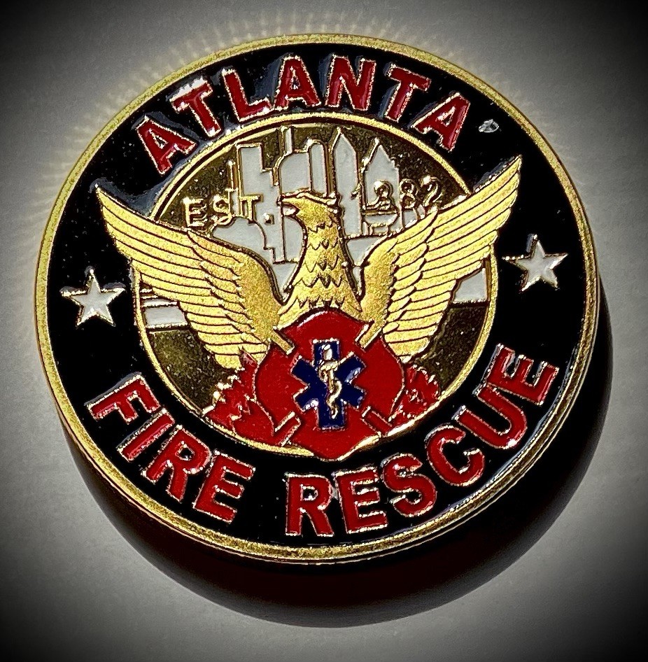 Atlanta Georgia Fire Company Challenge Coin-New-Collectors Coin-Gold Colored