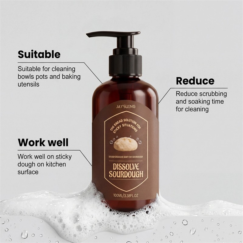 Dough Cleaner Soap for Sourdough, Enzyme Powered Dissolve Cleaning for Kitchen