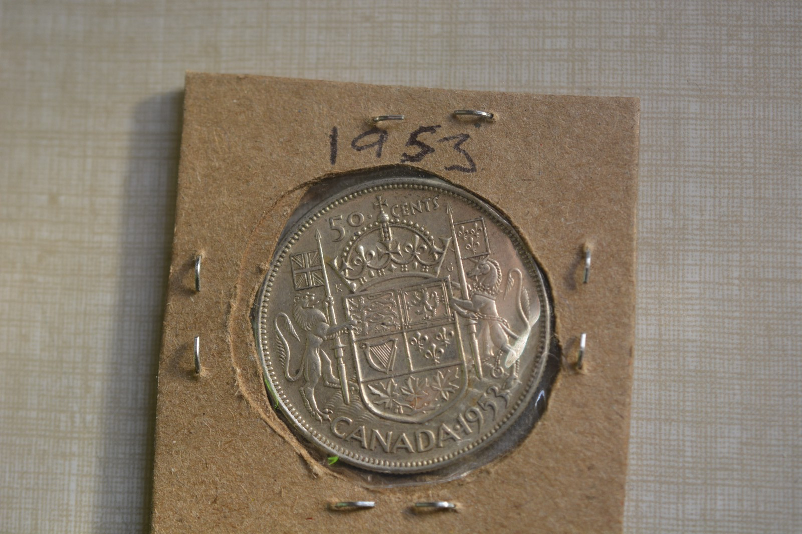 1953 Canadian Silver 50 cent Coin 80% silver content
