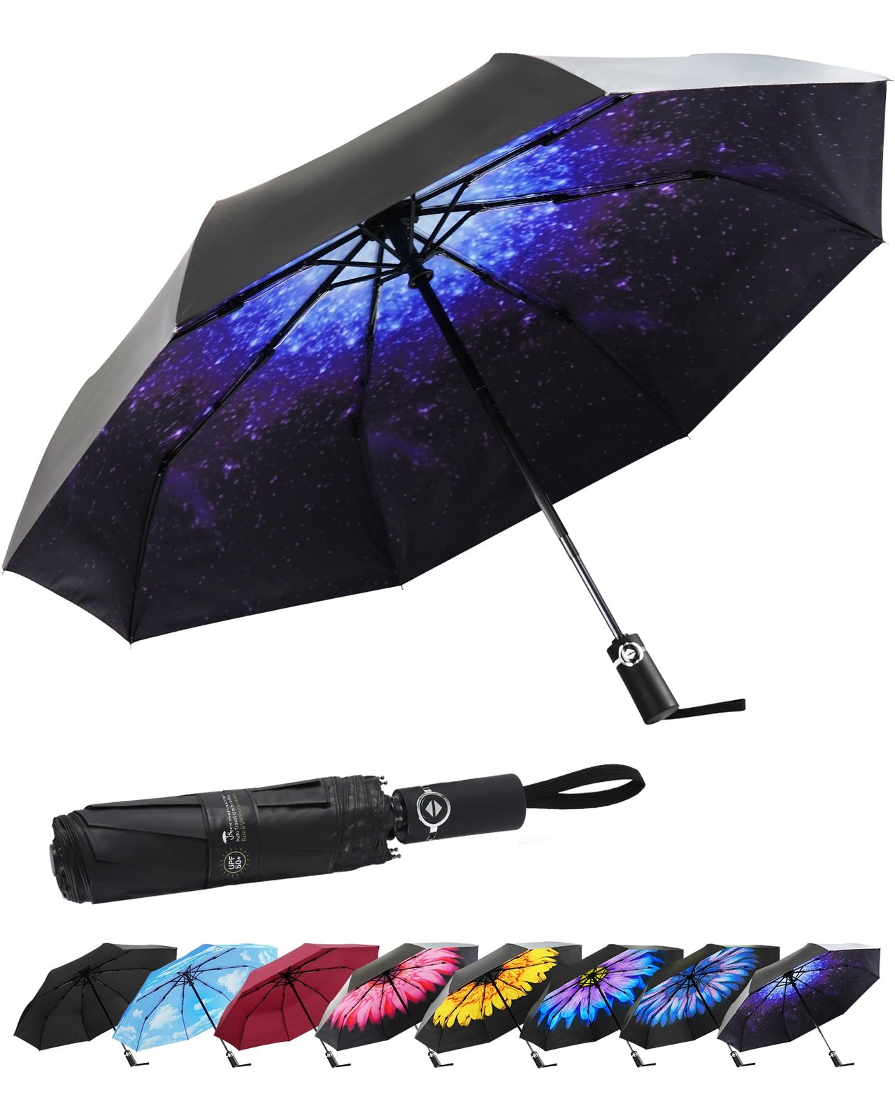 Travel Umbrella Windproof Factory outlet Compact Automatic Umbrellas for Rain...