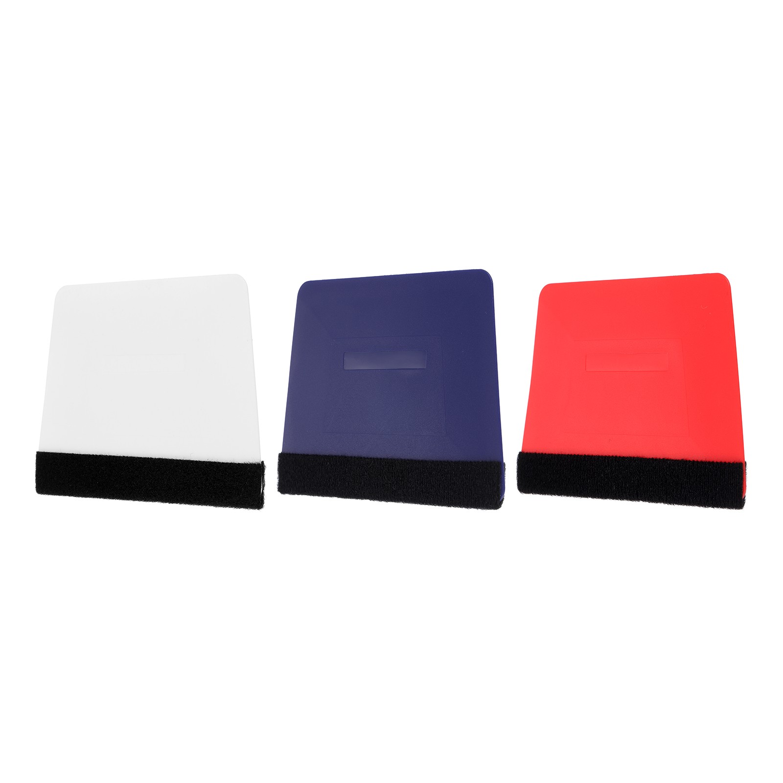 3pcs Felt Vinyl Wrap Squeegee, 4" Decal Squeegee Scraper for Car, White+Red+Blue