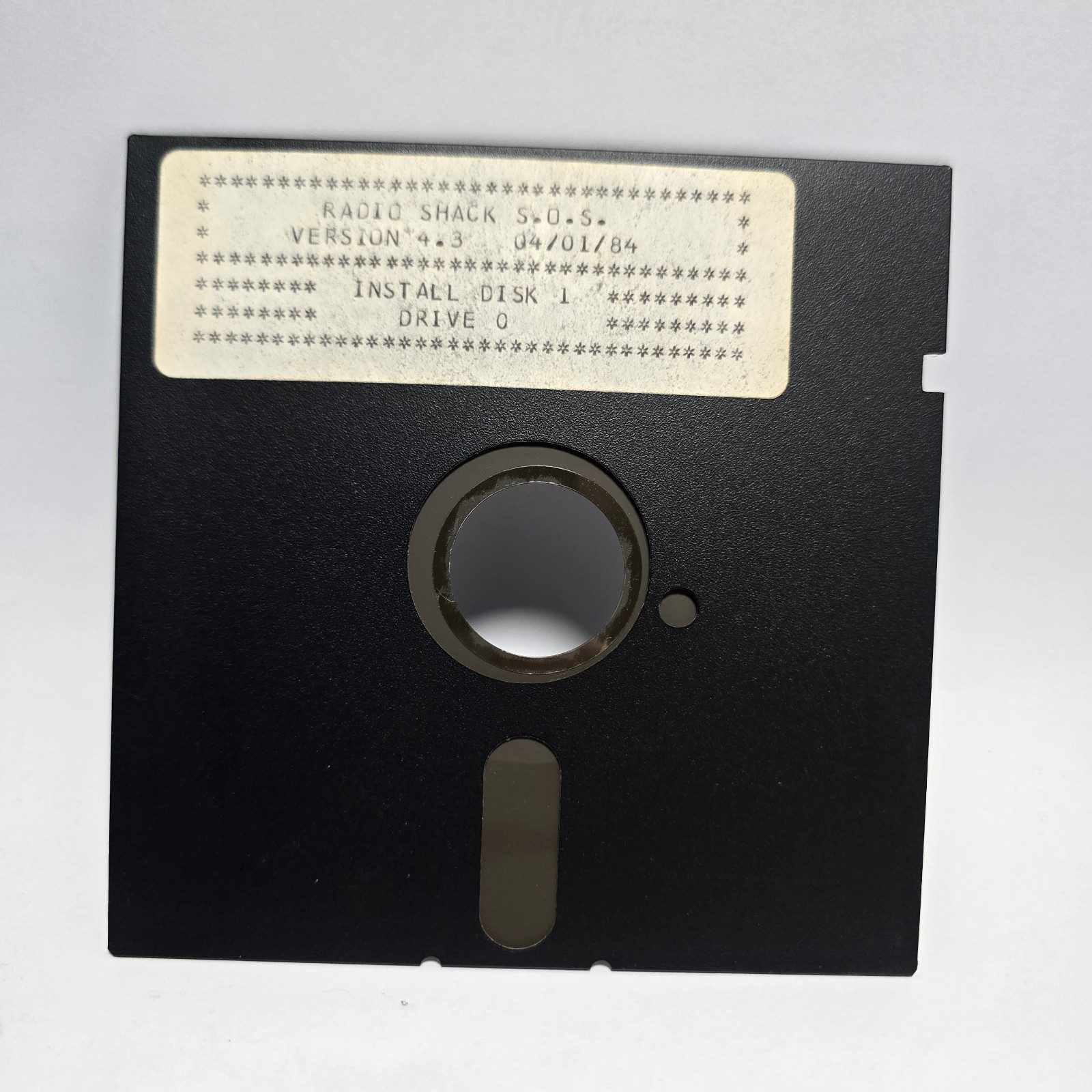 Radio Shack S.O.S. V4.3 Install Disk 1 TRS-80 Vintage Software Untested