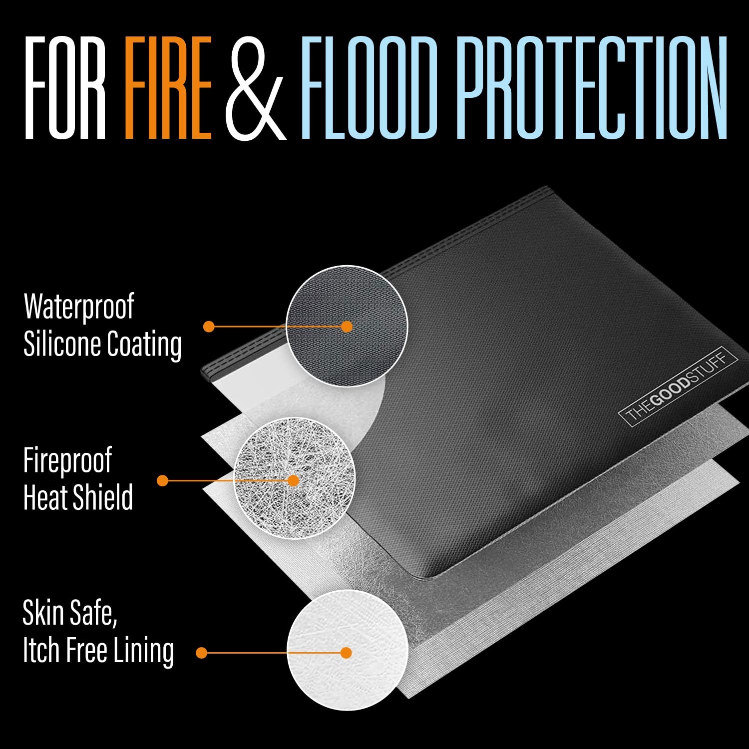 Fireproof Document Pouch (10"x13") - Protect Cash and Papers from Fire