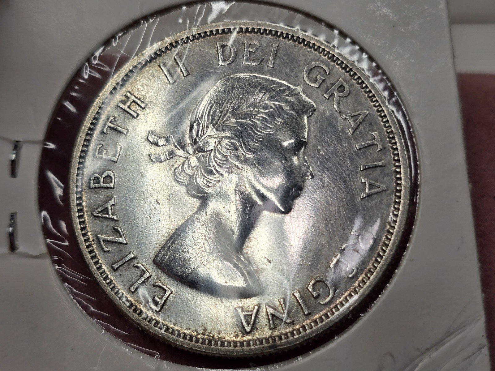 1958 Canada Silver Dollar British Columbia Queen Death Dollar 80% Silver Coin