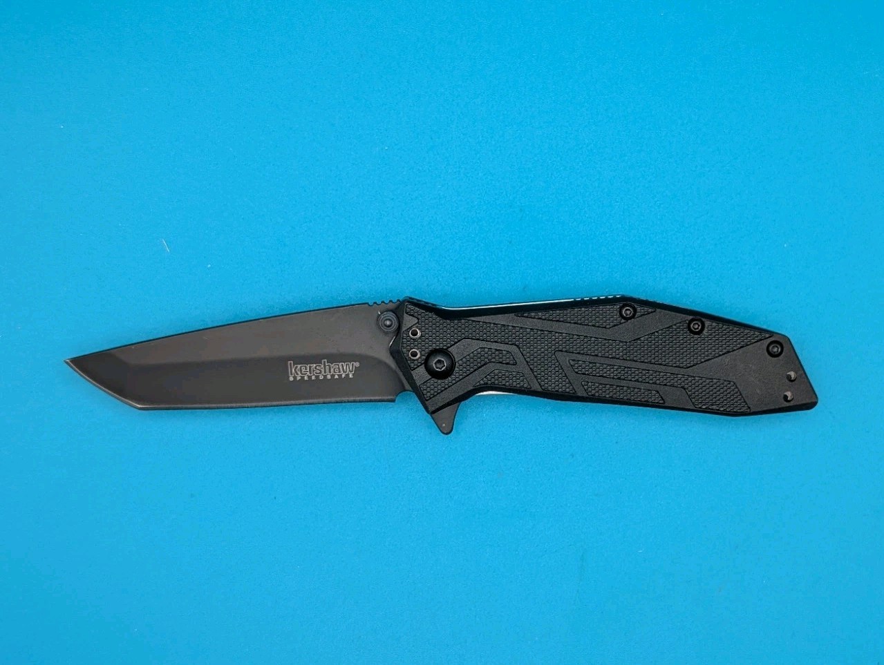 Kershaw 1990 Tactical Black Brawler 3.25" Tanto Folding Pocket Knife! NICE!